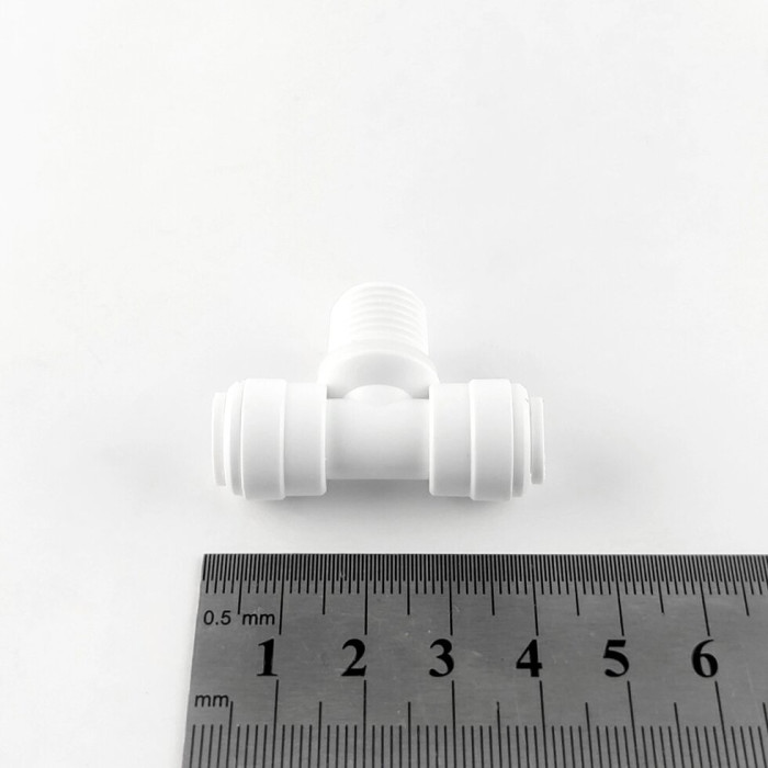 1802-H (4MBT44-2-D Oring) Фітинг Т-подібний (трубка 1/4 - різьблення 1/4 - трубка 1/4)