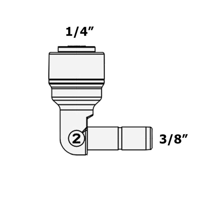 4SE6 (Organic) Фітинг кутовий (трубка 1/4" - стрижень 3/8")