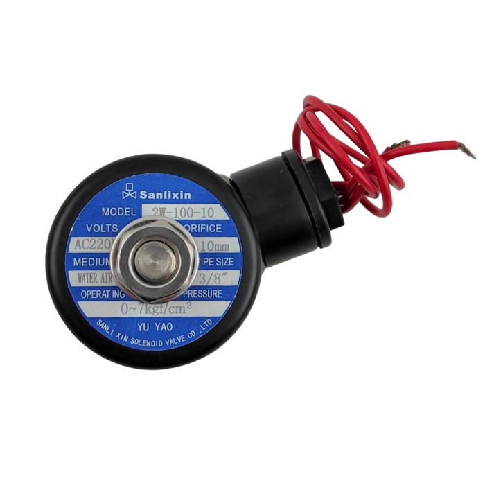 Нормально закритий клапан прямої дії 3/8 Sanlixin 2W-100-10C EPDM AC220v 0-7 bar