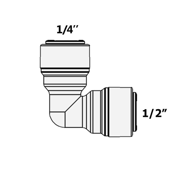 1818-G (4UE8-D) Фітинг кутовий (трубка 1/4" - трубка 1/2")