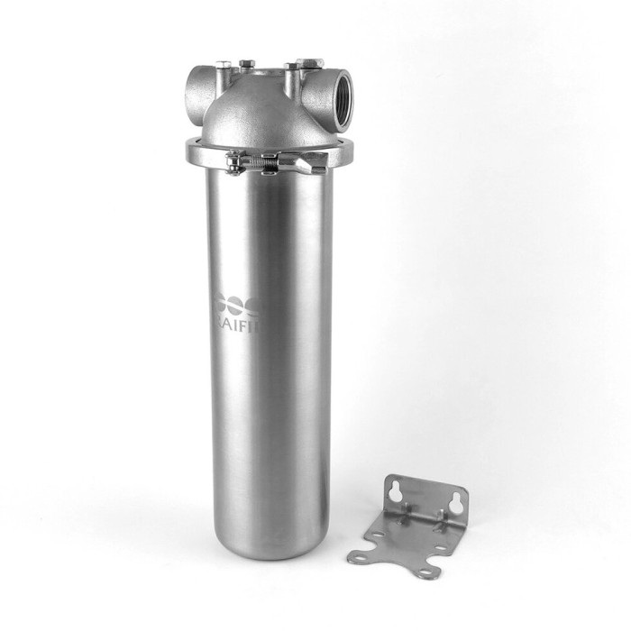 Корпус фільтра Slim HMZ-10B 1" RAIFIL нержавіюча сталь (в комплекті ключ, кронштейн, саморізи)