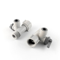 1832-B2 ZM Адаптер 1/2" + шаровый вентиль пластиковый 3/8"