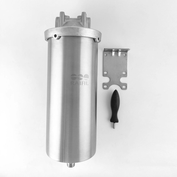 Корпус фільтра Big Blue 10 HMF-10D 1" нержавіюча сталь з дренажним підключенням 1/2"