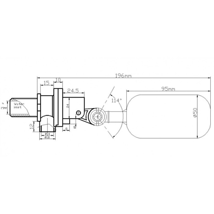 Mechanical float Поплавець 3/4" різьба