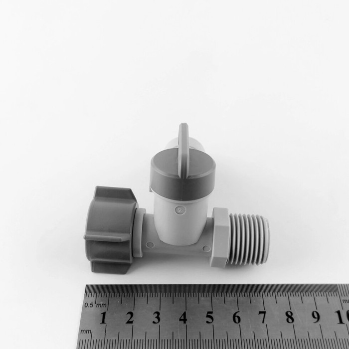 1832-В Адаптер 1/2" + кульовий вентиль пластиковий 3/8"