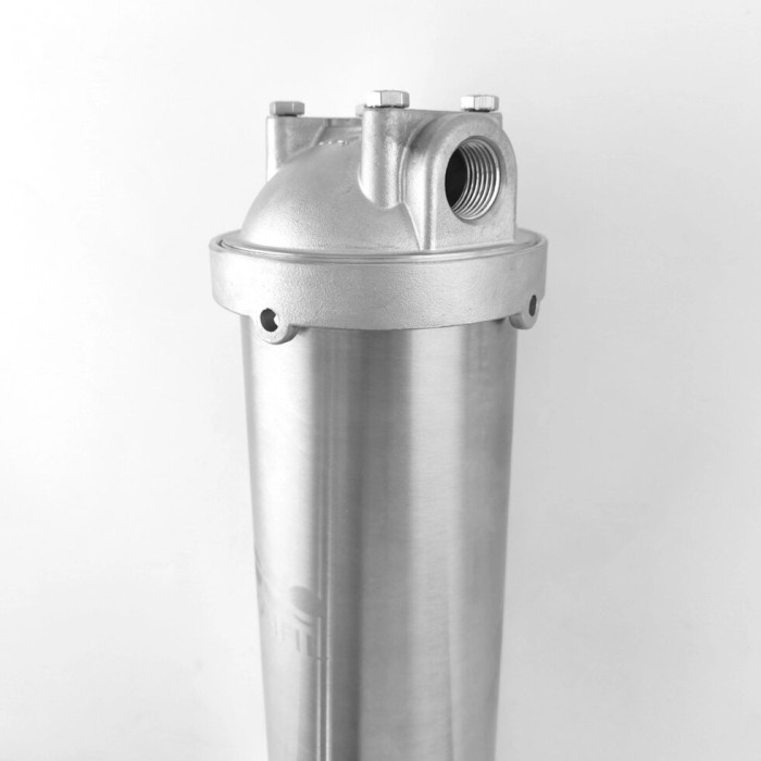 Корпус фільтра Slim HMS-10D 1/2" RAIFIL нержавіюча сталь з дренажним підключенням 1/2"