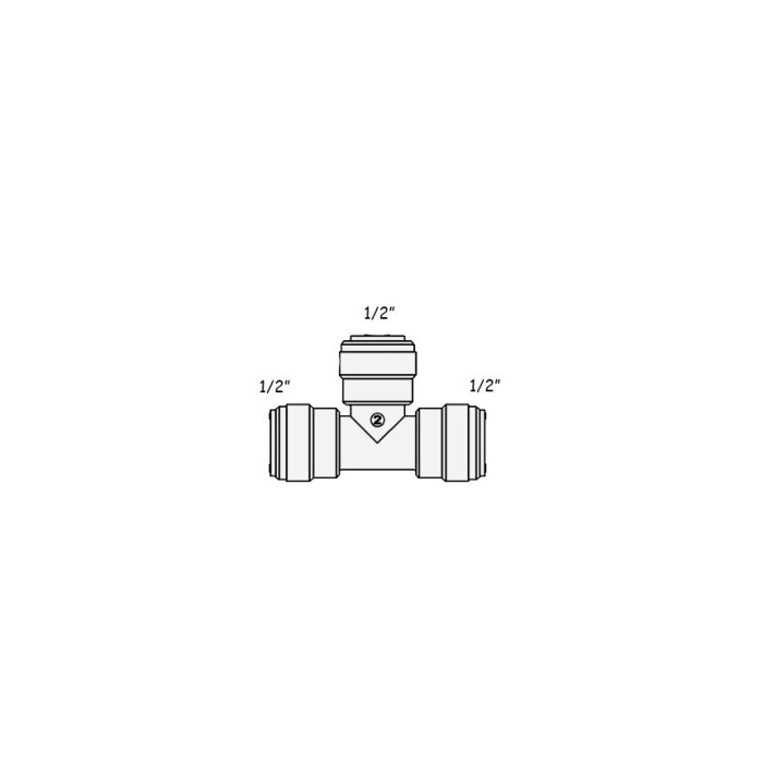 1803-F / 7UT77 Фітинг Т-подібний (трубка 1/2 - трубка 1/2 -трубка 1/2)