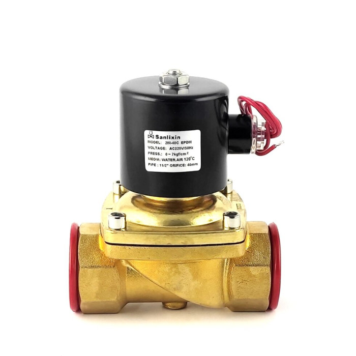 Нормально закритий клапан прямої дії 1 1/2 Sanlixin 2W-400-40C EPDM AC220V 0-7 bar