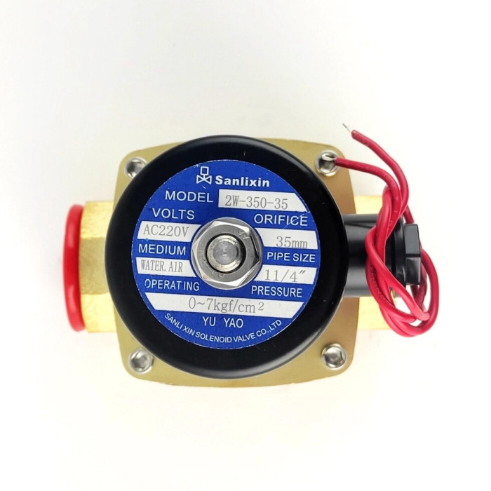 Нормально закритий клапан прямої дії 1 1/4 Sanlixin 2W-350-35C EPDM AC220V 0-7 bar