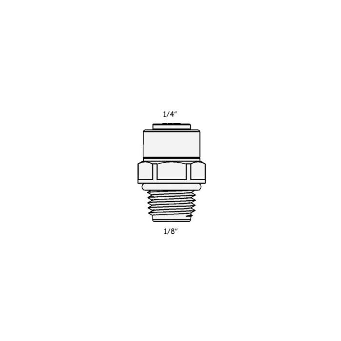 WA-MC0402 / 4mc2 Фітинг прямий (трубка 1/4 - різьба зовнішня 1/8) Organic