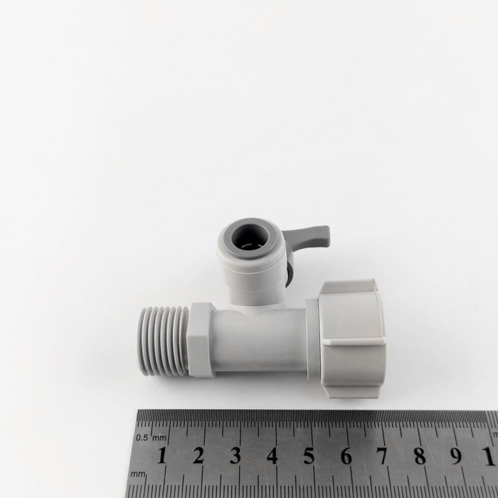 1832-B2 ZM Адаптер 1/2" + кульвий вентиль пластиковий 3/8"