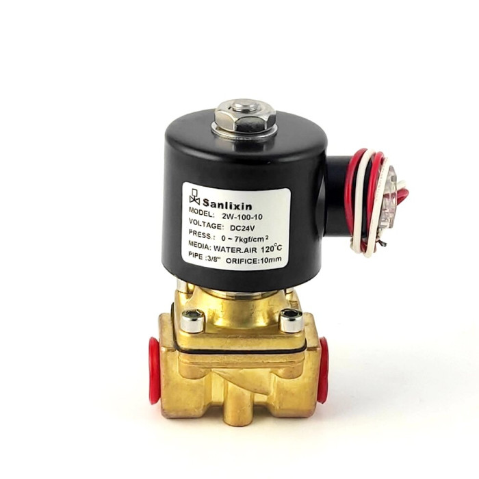 Нормально закритий клапан прямої дії 3/8 Sanlixin 2W100-10C EPDM DC24v 0-7 bar