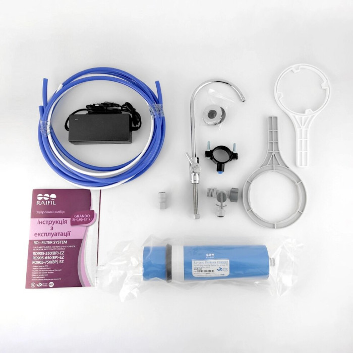 Фільтр зворотнього осмосу Raifil 400G-3/8 10"Slim з манометром