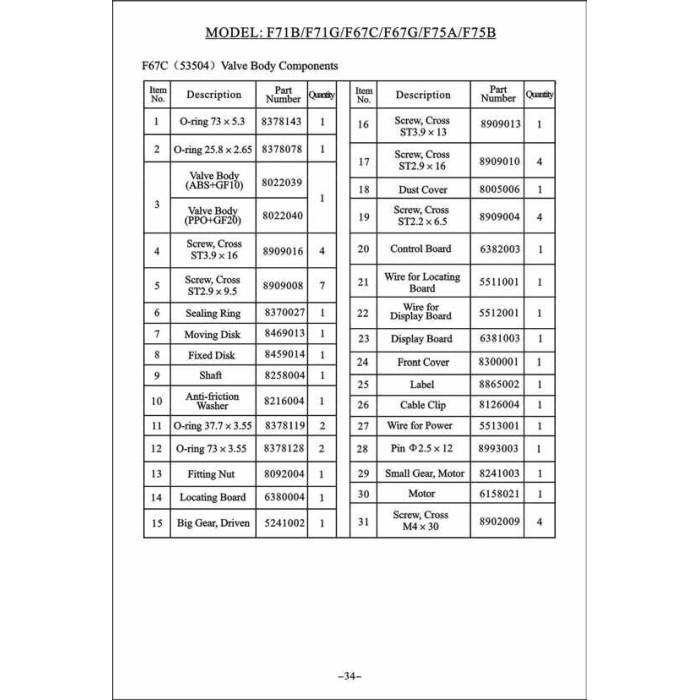 Location board плата позиціонування 6380004 для (F67)