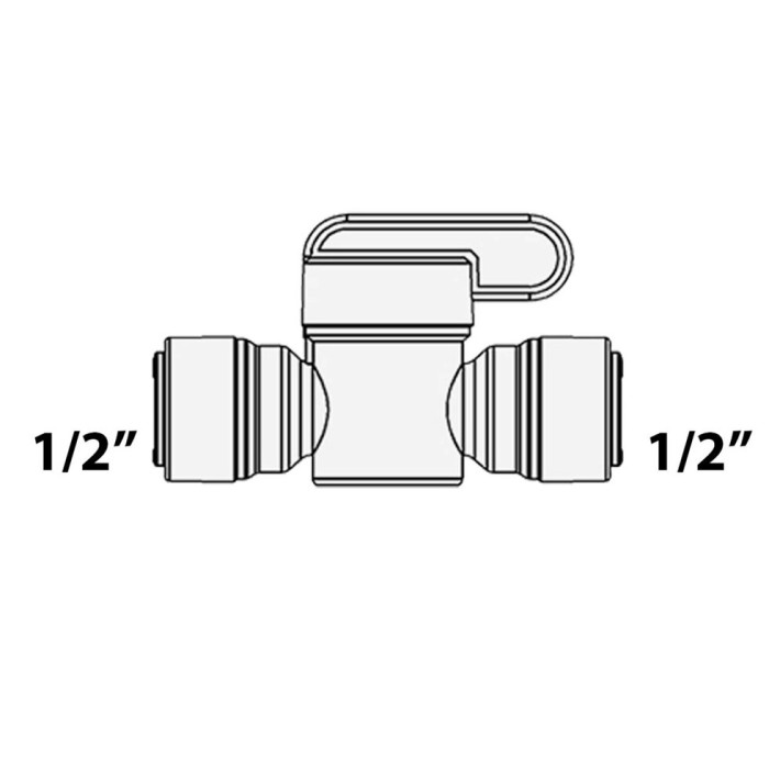 1825-F / кран прохідний (трубка 1/2" - трубка 1/2")